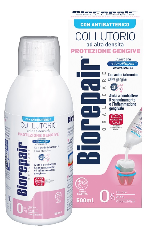 BIOREPAIR ORAL CARE COLLUTORIO ALTA INTENSITA' CON ANTIBATTERICO PROTEZIONE GENGIVE 500 ML - Fontenova srl