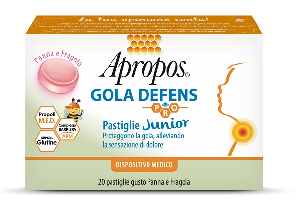 APROPOS GOLA DEFENS PRO 20 PASTIGLIE JUNIOR PANNA FRAGOLA - Fontenova srl