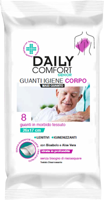 DAILY COMFORT SENIOR GUANTO DETERGENTE 8 PEZZI - Fontenova srl