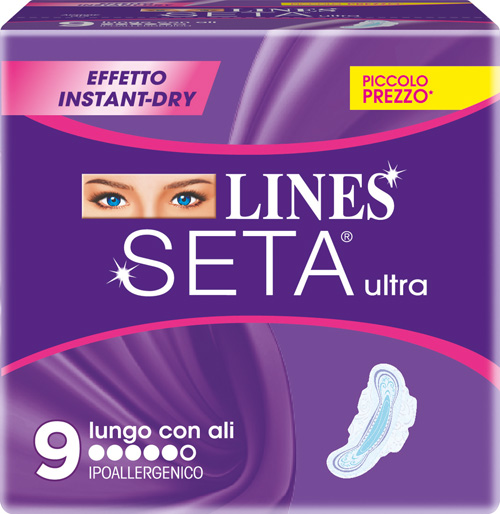 LINES SETA ULTRA ASSORBENTI LUNGHI 9 PEZZI - Fontenova srl