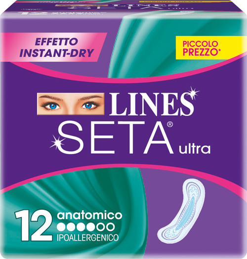 LINES SETA ULTRA ASSORBENTI ANATOMICI 12 PEZZI - Fontenova srl