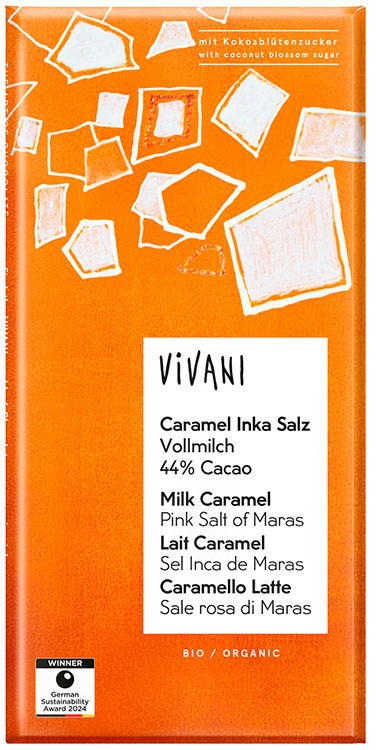 VIVANI CIOCCOLATO AL LATTE CON CARAMELLO E SALE ROSA DI MARAS 80 G - Fontenova srl