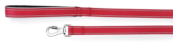 GUINZAGLIO REFLEX CON MANIGLIA IN NEOPRENE ROSSO 15 X 1200 MM - Fontenova srl