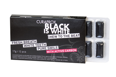 CURAPROX BLACK IS WHITE TO GO CHEWING GUM SLEEVE 12 PEZZI - Fontenova srl