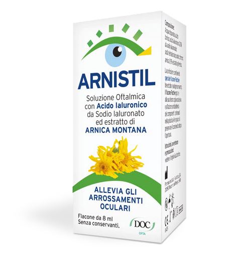 ARNISTIL SOLUZIONE OFTALMICA ACIDO IALURONICO 0,2% + ESTRATTO DI ARNICA MONTANA 0,1% FLACONE 8 ML - Fontenova srl