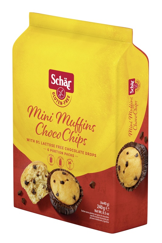 SCHAR MINI MUFFIN CHOCO CHIPS SENZA LATTOSIO 6 MONOPORZIONI DA 40 G - Fontenova srl