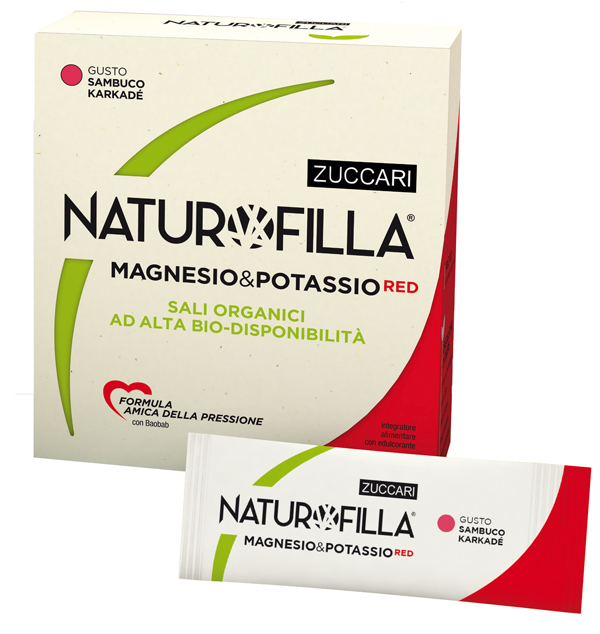 NATUROFILLA MAGNESIO & POTASSIO RED GUSTO SAMBUCO-KARKADE' 14 STICK PACK - Fontenova srl