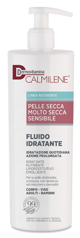 DERMOVITAMINA CALMILENE FLUIDO IDRATANTE PER PELLE SECCA, MOLTO SECCA E SENSIBILE 500 ML - Fontenova srl