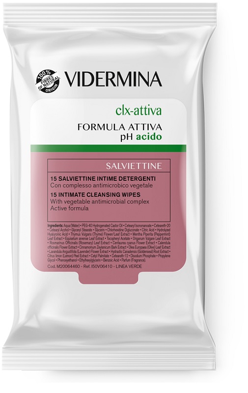 VIDERMINA CLX ATTIVA 15 SALVIETTE INTIME DETERGENTI - Fontenova srl