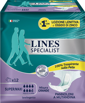 LINES SPECIALIST PANNOLONE A MUTANDA GRANDE 12  PEZZI - Fontenova srl