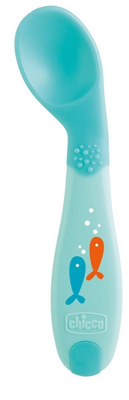 CHICCO CUCCHIAIO ANGOLATO 8M+ AZZURRO - Fontenova srl