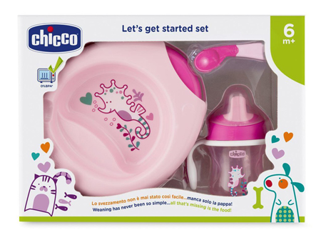 CHICCO SET PAPPA 6M+ ROSA CON CUCCHIAIO ROSA - Fontenova srl