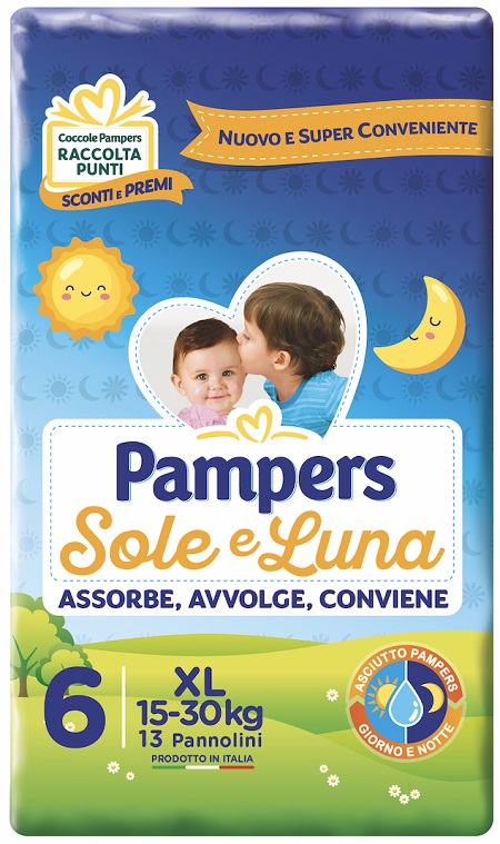 PAMPERS SOLE E LUNA XL 13 PEZZI - Fontenova srl