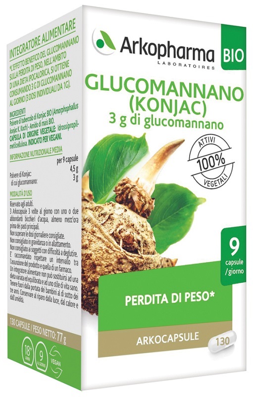 ARKO CAPSULE GLUCOMANNANO BIO 130 CAPSULE - Fontenova srl