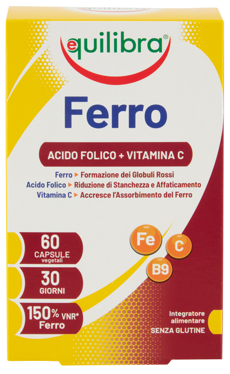 FERRO CON ACIDO FOLICO + VITAMINA C 60 CAPSULE - Fontenova srl