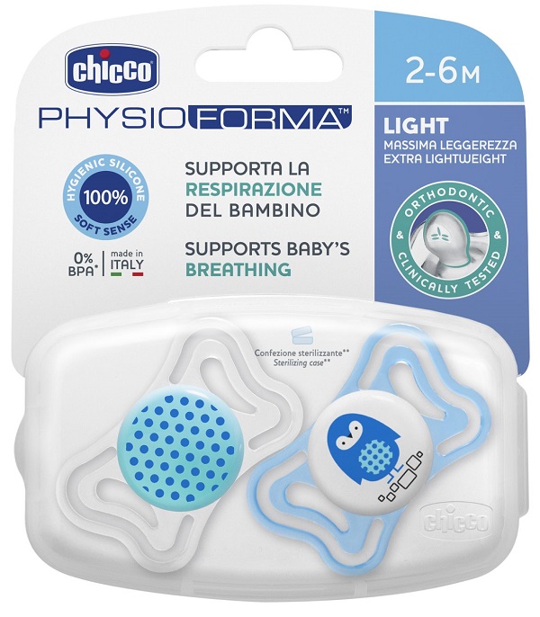 CHICCO SUCCHIETTO LIGHT BOY SILICONE 2-6 MESI 2 PEZZI - Fontenova srl