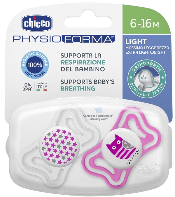CHICCO SUCCHIETTO LIGHT GIRL SILICONE 6-16 MESI 2 PEZZI - Fontenova srl