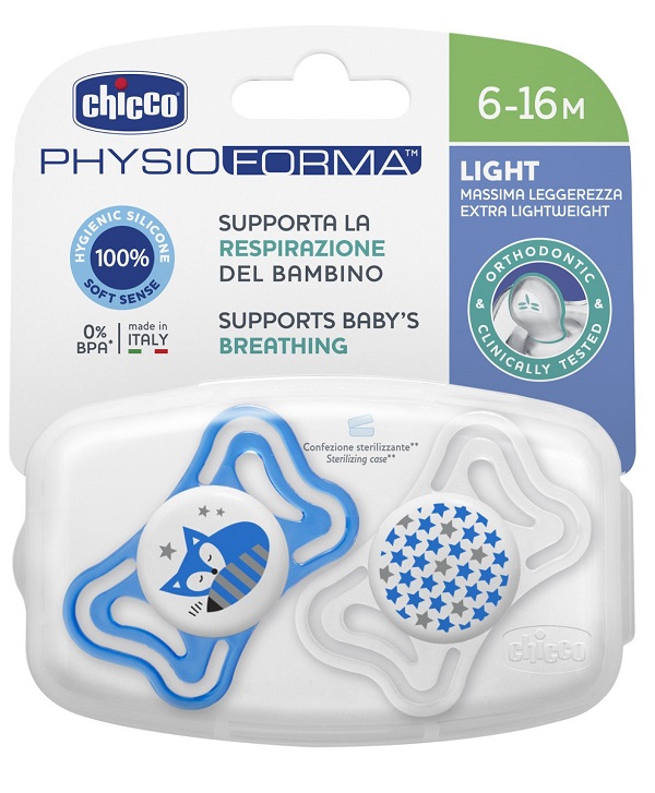 CHICCO SUCCHIETTO LIGHT BOY SILICONE 6-16 MESI 2 PEZZI - Fontenova srl