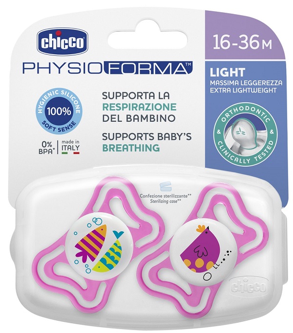 CHICCO SUCCHIETTO LIGHT GIRL SILICONE 16-36 MESI 2 PEZZI - Fontenova srl
