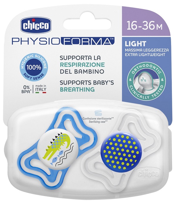 CHICCO SUCCHIETTO LIGHT BOY SILICONE 16-36 MESI 2 PEZZI - Fontenova srl