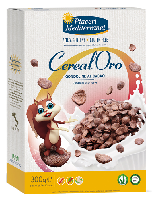 PIACERI MEDITERRANEI CEREALORO GONDOLINE CACAO 300 G - Fontenova srl