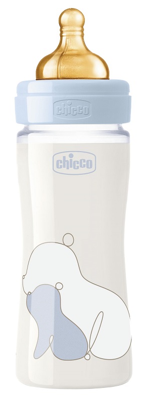 CHICCO BIBERON ORIGINAL 240ML VETRO 1 FORO 1 FORO BOY CON TETTARELLA IN CAUCCIU' - Fontenova srl