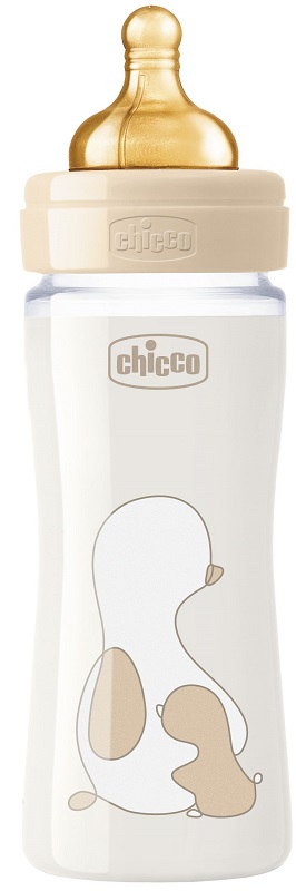 CHICCO BIBERON ORIGINAL 240ML VETRO 1 FORO 1 FORO UNISEX CON TETTARELLA IN CAUCCIU' - Fontenova srl