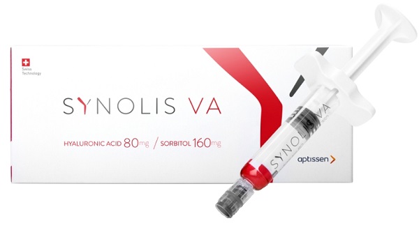 SYNOLIS V-A SOLUZIONE INIETTABILE VISCOELASTICA ISOTONICA IN SIRINGA PRERIEMPITA DI SODIO IALURONATO 80MG  E SORBITOLO 160MG CAPACITA' SIRINGA 4ML MONOSHOT 1 PEZZO - Fontenova srl