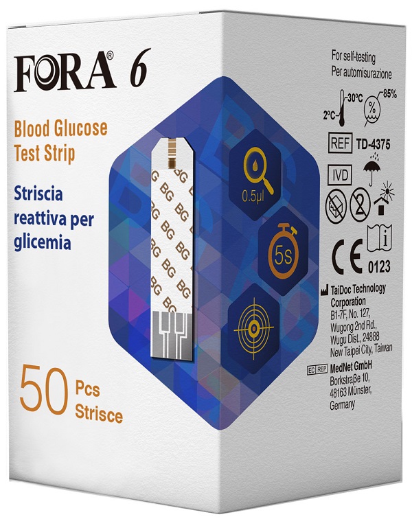 STRISCE MISURAZIONE GLICEMIA FORA 6 CONNECT BOX DA 50 PEZZI - Fontenova srl