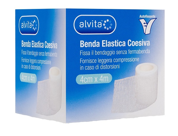 BENDA ELASTICA AUTOADESIVA ALVITA 4X4CM - Fontenova srl
