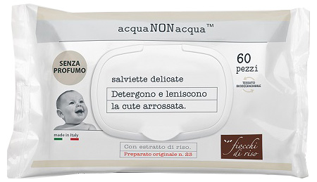 FIOCCHI DI RISO ACQUA NON ACQUA SENZA PROFUMO 60 SALVIETTE - Fontenova srl