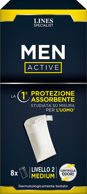 PANNOLONE LINES SPECIALIST MEN ACTIVE 8 PEZZI LIVELLO 2 - Fontenova srl