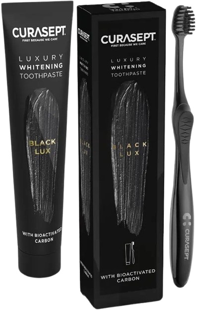 CURASEPT BLACK LUXURY WHITENING DENTIFRICIO 75 ML + SPAZZOLINO - Fontenova srl