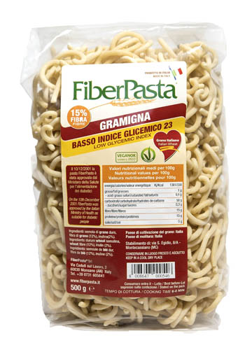 FIBERPASTA GRAMIGNA BASSO INDICE GLICEMICO 500 G - Fontenova srl