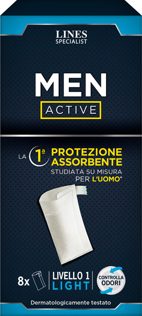 PANNOLONE PER INCONTINENZA LINES SPECIALIST MEN ACTIVE LIVELLO 1 8 PEZZI - Fontenova srl