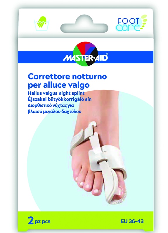 CORRETTORE NOTTE ALLUCE VALGO MASTER-AID FOOTCARE 36-43 2 PEZZI D10 - Fontenova srl