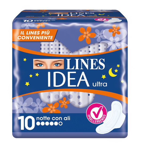 IDEA ULTRA ASSORBENTE NOTTE CON ALI 10 PEZZI - Fontenova srl