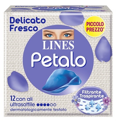 LINES PETALO BLU ASSORBENTE CON ALI 12 PEZZI - Fontenova srl