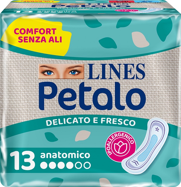 LINES PETALO BLU ASSORBENTE ANATOMICO 13 PEZZI - Fontenova srl