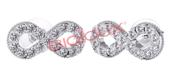 ORECCHINI POST FORATURA INFINITY CRYSTALS BJT987 - Fontenova srl