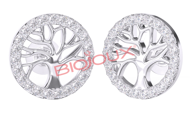 ORECCHINI POST FORATURA TREE OF LIFE WITH CRYSTALS BJT994 - Fontenova srl