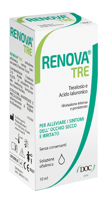 RENOVA TRE COLLIRIO A BASE DI TREALOSIO E ACIDO IALURONICO 10 ML SENZA CONSERVANTI - Fontenova srl