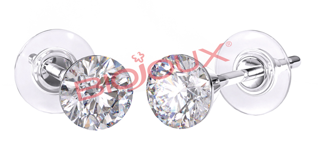 BJT3040T ORECCHINO CRISTALLO TONDO IN TITANIO - Fontenova srl