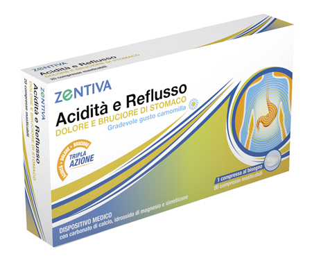 ZENTIVA ACIDITA' REFLUSSO 20 COMPRESSE MASTICABILI - Fontenova srl