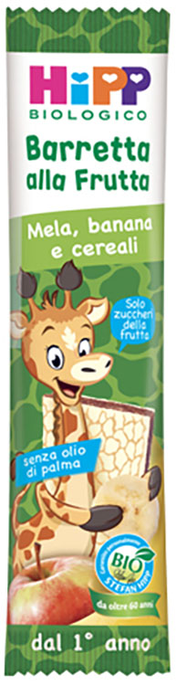 HIPP BIO BARRETTA ALLA FRUTTA MELA/BANANA/CEREALI 23 G - Fontenova srl