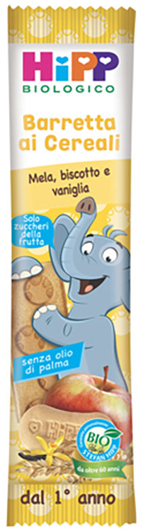 HIPP BIO BARRETTA AI CEREALI MELA/BISCOTTO/VANIGLIA 20 G - Fontenova srl