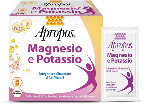 APROPOS MAGNESIO POTASSIO 24 BUSTINE DA 5 G GUSTO ARANCIA - Fontenova srl