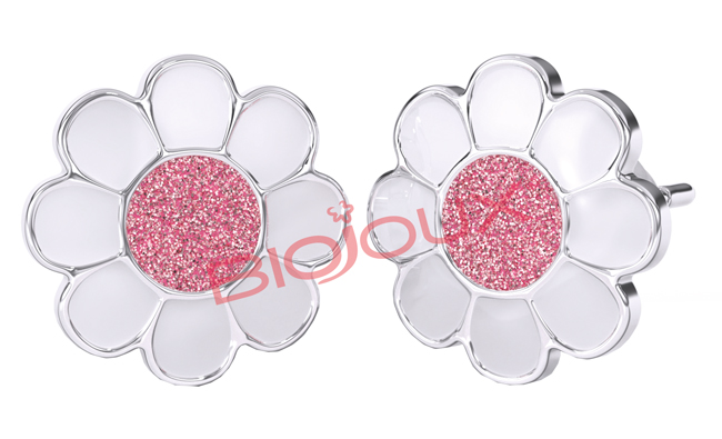 ORECCHINO STERILE BJT713 STS ROSE FLOWER - Fontenova srl