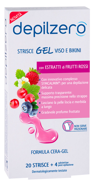 DEPILZERO STRISCE GEL VISO BIKINI 24 PEZZI - Fontenova srl