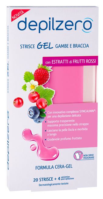 DEPILZERO STRISCE GEL GAMBE BRACCIA 20 PEZZI - Fontenova srl